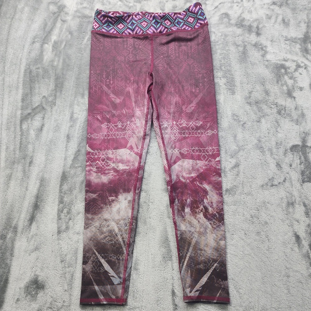 Evolution and Creation Active Leggings Womens M Pink Purple Geometric Print Crop